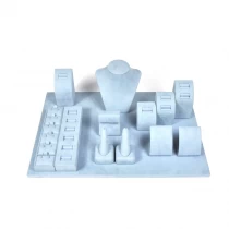China wooden jewelry display set jewelry store counter display props ring display stands microfiber jewellery display props manufacturer