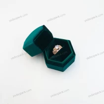 China Multi functional custom new design hexagonal jewelry velvet flannel packaging box manufacturer