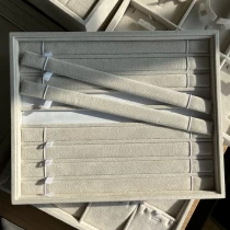 China stackable jewelry display tray wooden bracelet display tray movable bracelet display pad manufacturer