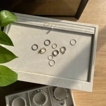 China stackable wooden jewelry display tray serving tray jewelry store counter serving display tray manufacturer