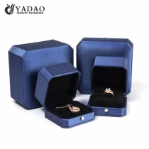 China YADAO manufacturer customized PU leather jacket plastic box for gift jewelry package with flip top lid cap manufacturer