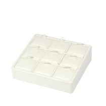 China Premium white leatherette vertical display tray with 9 earring pendant insert manufacturer