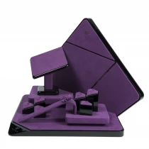 China Purple props diamond-shaped microfiber wrapped jewelry store counter display manufacturer