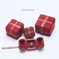 China luxury jewelry box microfiber jewelry packaging box ring earring bracelet bangle pillow box  manufacturer