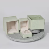 China FANAI High quality plastic box  pu leather box green gift box ring box manufacturer