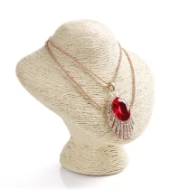 China Beautiful line flocking leather jewelry necklace display bust manufacturer