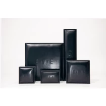 China Luxury nice material plastic box black color box packaging pu leather box manufacturer