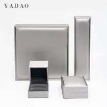 China gray pu leather hot sell in stock jewelry ring box small quantity order wholesale manufacturer