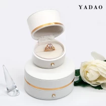 China high end luxury golden rim more colors to chose jewellery diamond wedding set box manufacturer