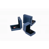 China Unique classical blue and silver gray plastic jewelry box set wrapped in pu leather direct supplier manufacturer