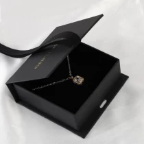 China Black flap cardboard paper ribbon design popular selling uk jewelry market packaging box manufacturer