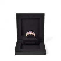 China Small MOQ Customized Luxury Jewelry Box Black Ring Box with You Logo for Various Color manufacturer