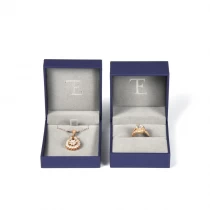 China Popular Seller Velvet Jewelry Box Paper Box Grey Insert Pad Ring Pendant Packaging manufacturer