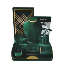 China Wholesale Velvet Jewelry Display Set Green Ring Earrings Stand with Metal for Showcase manufacturer