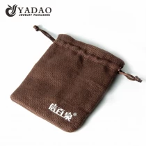 China Linen pouch jewelry packaging bag with free customized logo color for jewelry gift packaging manufacturer
