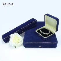 China New Popular Jewelry Box Vlevet Ring Bangle Necklace Big Pearl Box Custom Logo manufacturer