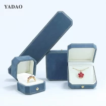 China Nice suede velvet material box for ring earring bangle bracelet packaging manufacturer