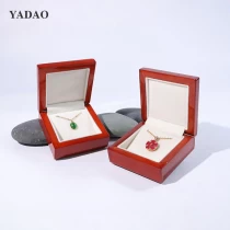 China wholesale high quality new design red wooden box jewelry packaging storage box manufacturer
