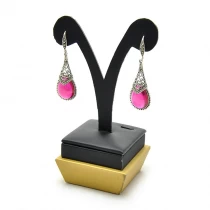 China Wholesale Earrings Display Stand Leather Jewelry Display Custom Logo for Jewelry Shop manufacturer