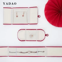 China Small MOQ Custom Jewelry Box Velvet Inside Pad Double Opening Box with Free Logo manufacturer