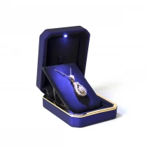 China Wholesale Custom Jewelry Box Led Pendant Necklace Box Velvet Insert Pad Custom Color Logo manufacturer