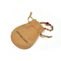 ចិន Velvet Pouch Custom Logo Round Shape Jewelry Bag Bracelet Ring Pouch សិប្បករ