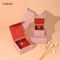 China FANAI DESIGN suede material falp style pinky jewellery accessories boutique gift packaging box set manufacturer