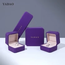 China Purple color pu leather jewellery diamond wedding custom box manufacturer