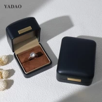 China Luxury black jewellery box set leather flip boxes custom logo colors manufacturer