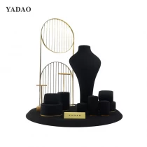 China Black velvet jewellery display set with iron frame fashion high-quality display trend manufacturer