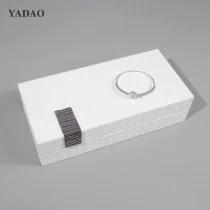 China White leather flip jewelry case high-quality multifunctional case for ring earrings diamond manufacturer