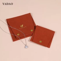 China Dark red microfiber button jewelry pouch china factory custom color luxury bag for any jewels manufacturer