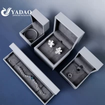 China light grey style metal logo plate bespoke bangle gemstone jewellery packaging box manufacturer