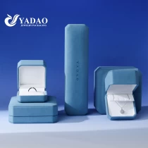 China Custom luxury jewelry boxes premium microfiber elegance style fashion branded packaging set manufacturer