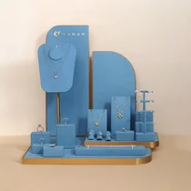 China Opvallende lichtblauwe sieradendisplayset Hot-sell overzees gepersonaliseerd ontwerp fabrikant