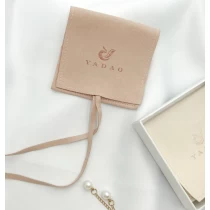China Yaodao 8x8cm luxury flat envelope microfiber jewelry pouches with logo for jewelry box manufacturer