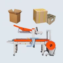 China Automatic carton sealing strapping machine seal with adhesive tape strap with PP belt manufacturer
