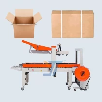 China carton case box packing line automatic strapping machine sealing machine manufacturer