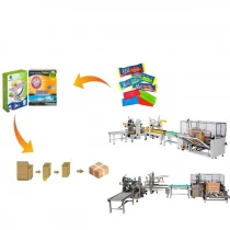 China Food Box Cartoning Machine Automatic Cartoning Tape Sealing Packer Machine manufacturer