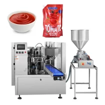 China JYT-200YZD Fully automatic doypack zipper bag liquid ketchup tomato paste packing machine manufacturer