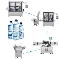 Çin Tam otomatik sıvı 5 galon yemeklik yağ meyve suyu saf su şişesi dolum makinesi üretici firma