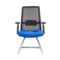 China Newcity 1512C Stable Visitor Chair In Meeting Room High Quality Visitor Mesh Chair Mid Back Ergonomic Bow Shaped Foot Office Chair Mesh Fabric Visitor Chair With Fixed Base Foshan China manufacturer