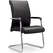 China Newcity 6341 Office Conference Visitor Chair PP Armrest Visitor Chair  Modern Ergonomic Leather Meeting Room Chair Black Executive Comfortable Visitor Chair Chinese Foshan Supplier manufacturer