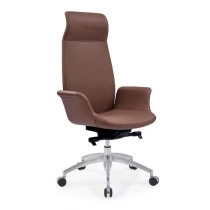 Chine Newcity 6681A Manager Chaise de bureau à base en aluminium Ordinateur haut de gamme Dernière chaise de bureau en cuir Chaise de bureau rotative à haut dossier à la mode Fournisseur chinois Foshan fabricant