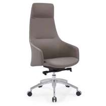 Китай Newcity 6682A Офисная мебель Офисное кресло с алюминиевым основанием Новый дизайн Офисное кресло из полиуретана Модный вращающийся офисный стул с высоким бэк-офисом Китайский поставщик Фошань производителя