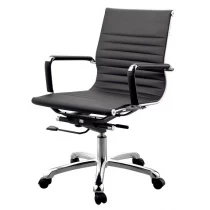 China Newcity 684B Modern Computer Ergonomic Swivel Meeting PU Leather Office Chair Professional Manufacturer Healthy Black Leather Office Chair Chinese Foshan Supplier manufacturer