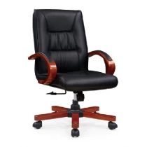 חרסינה Newcity 8109 סיטוני באיכות גבוהה קלאסית סיבוב משרדי כיסא מוצק עץ אמיתי / PU עור קלאסי עיצוב מותאם אישית סדרה קלאסית משרדי כיסא הספק סינית Foshan יַצרָן