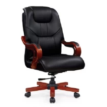 Китай NewCity 869A-2 роскошный босс серии бизнес поворотный стул пятизвездочный деревянный ноги классический офисный стул роскошный оригинальный кожаный стул поставщик китайский фошан производителя