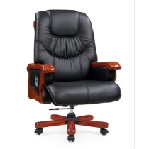 China Newcity 879A Luxury Boss Series Business Swivel Chair  Five-star Wood Foot Classical Office Chair Luxury Genuine Leather Chair Supplier Chinese Foshan manufacturer