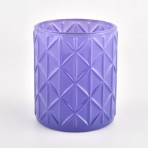 China 400ml round glass candle jars purple candle holder supplier manufacturer